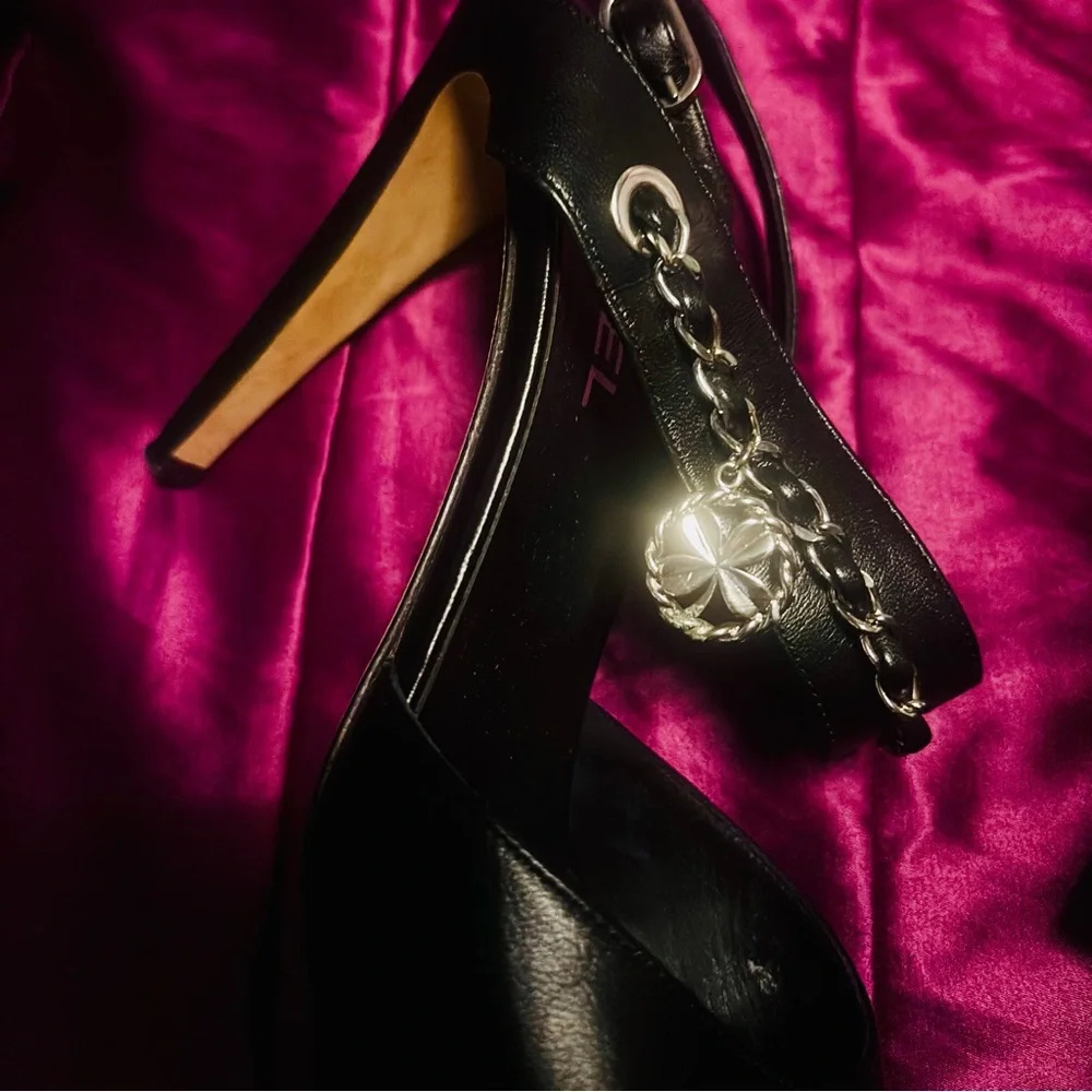 CHANEL CC CHARM CHAINED STRAPPY SANDALS - Picture 4 of 12